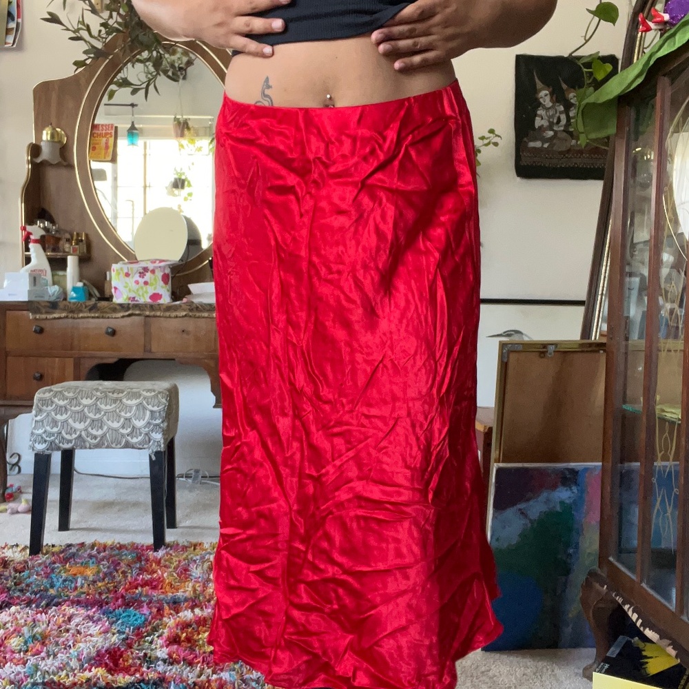 Silky maxi skirt